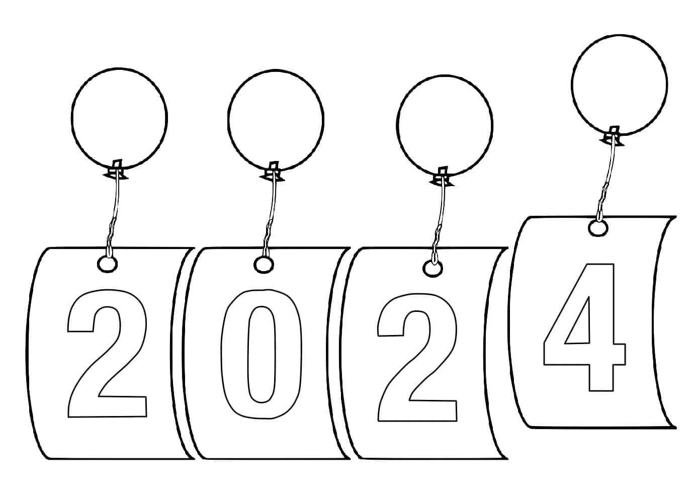 Målarbilder Gott Nytt År 2024 - Malarbilder.se