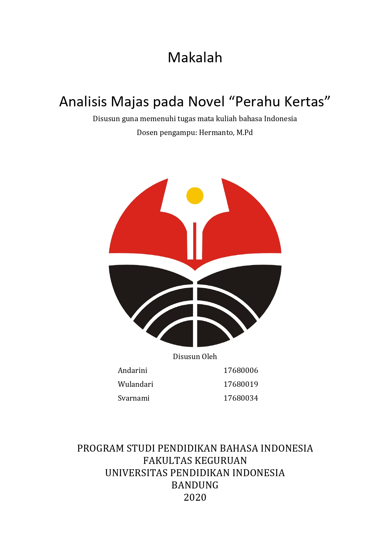 Contoh Penulisan Cover Makalah – Pigura