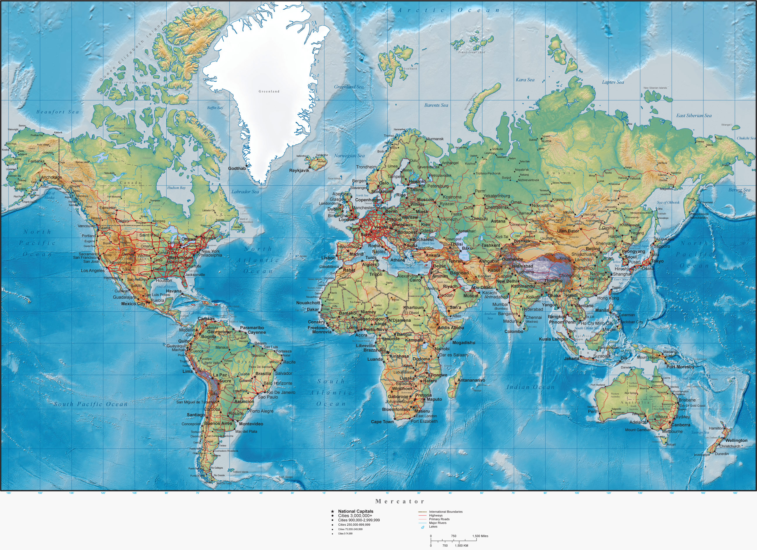 Physical Map Of Earth