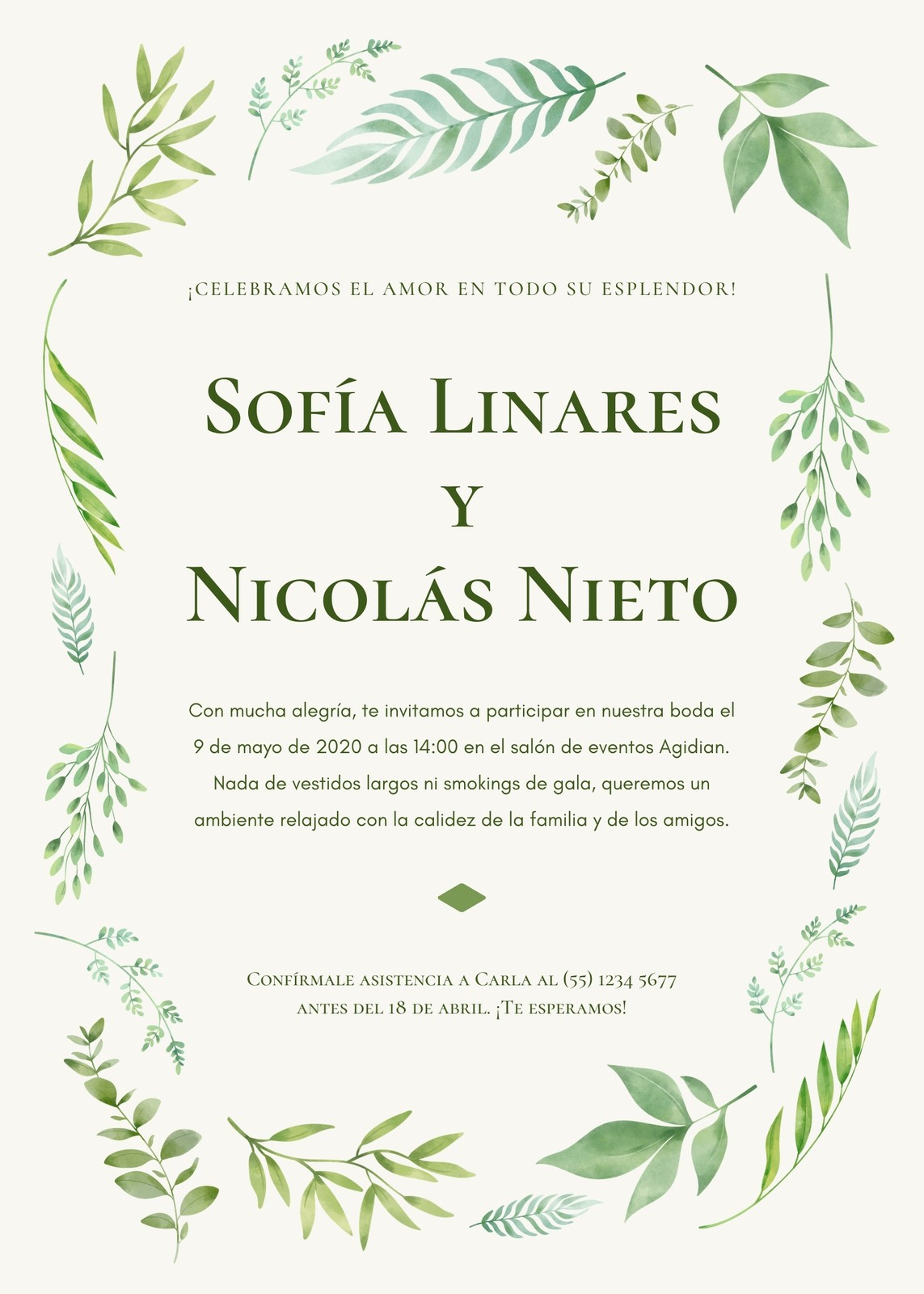 Lidiar Con Libro Guinness De Récord Mundial Rebaño Invitaciones En Espanol Para Boda Botánica...
