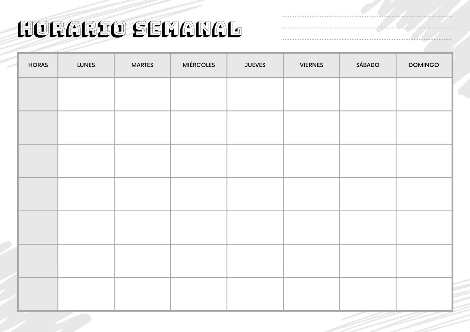 Plantilla De Horario Semanal Pdf