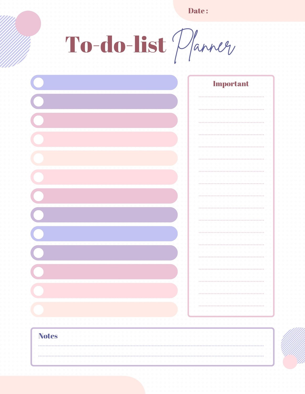 Cute To Do List Template Printable