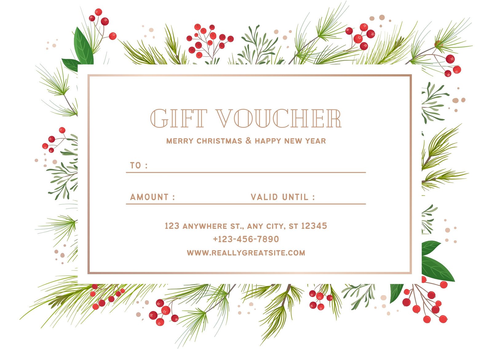 Gift Certificate Template Christmas