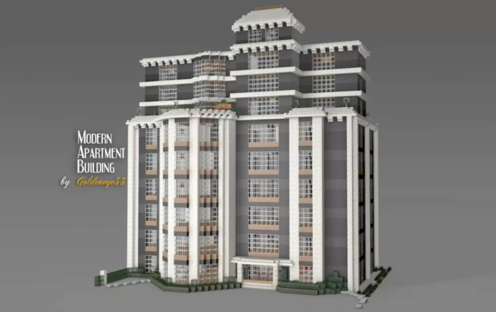 Modern Apartment Building Minecraft Schematic