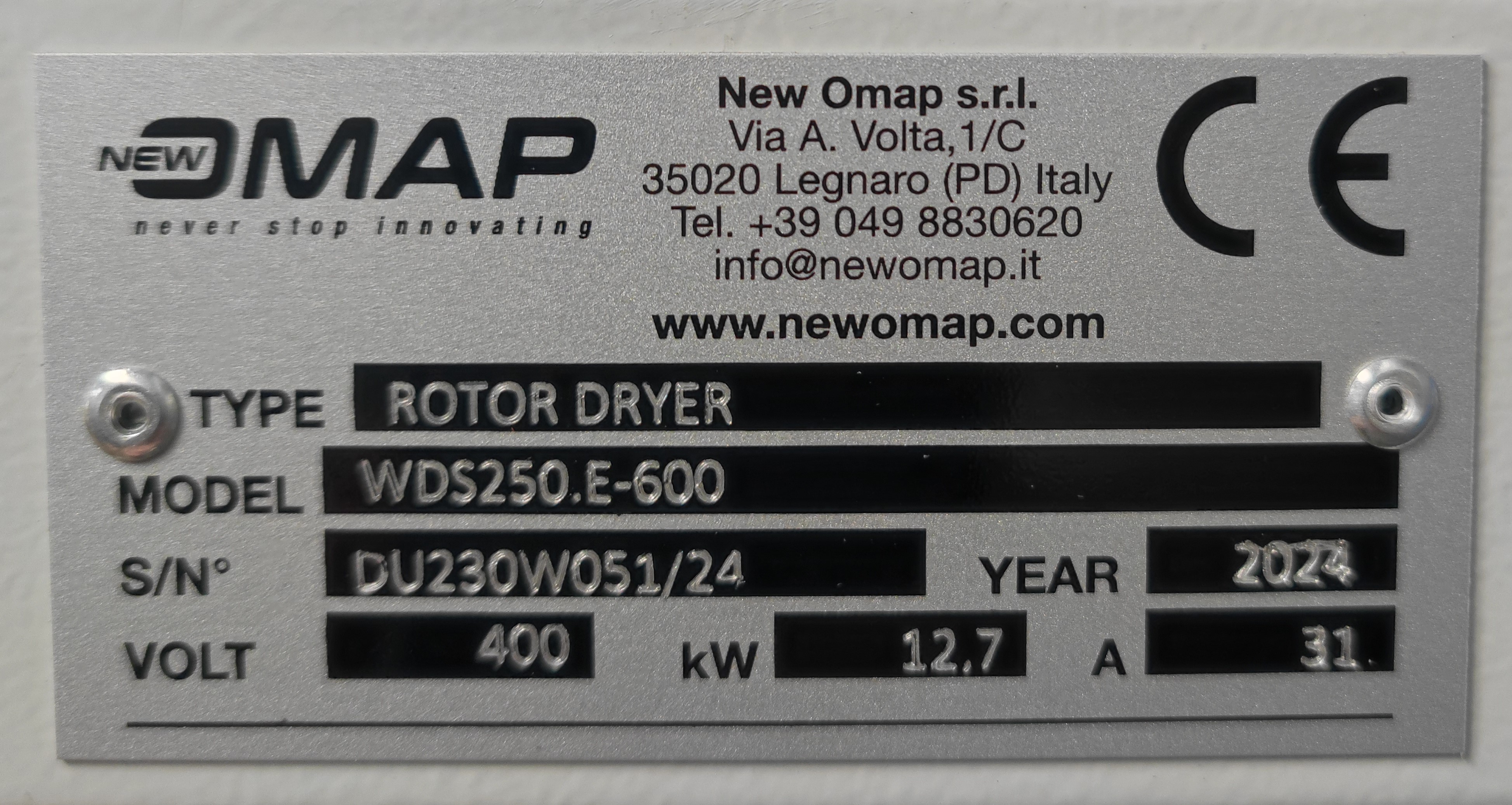 NEW OMAP WDS250.E-600 Plastic Machine Used Machines - Exapro