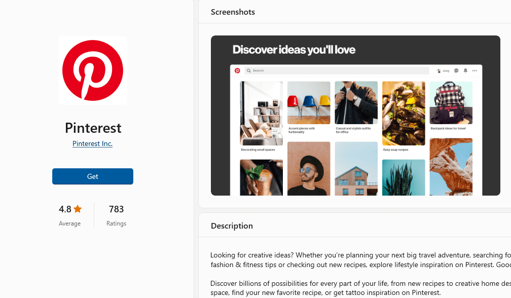 How To Download And Install Pinterest On Windows? - GeeksforGeeks