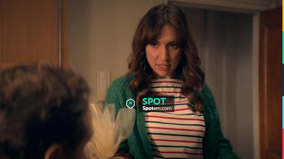 Sézane Al­ma Cardi­gan In Green Worn By Nikki Newman (Esther Smith) As Seen In Trying (S03E07...