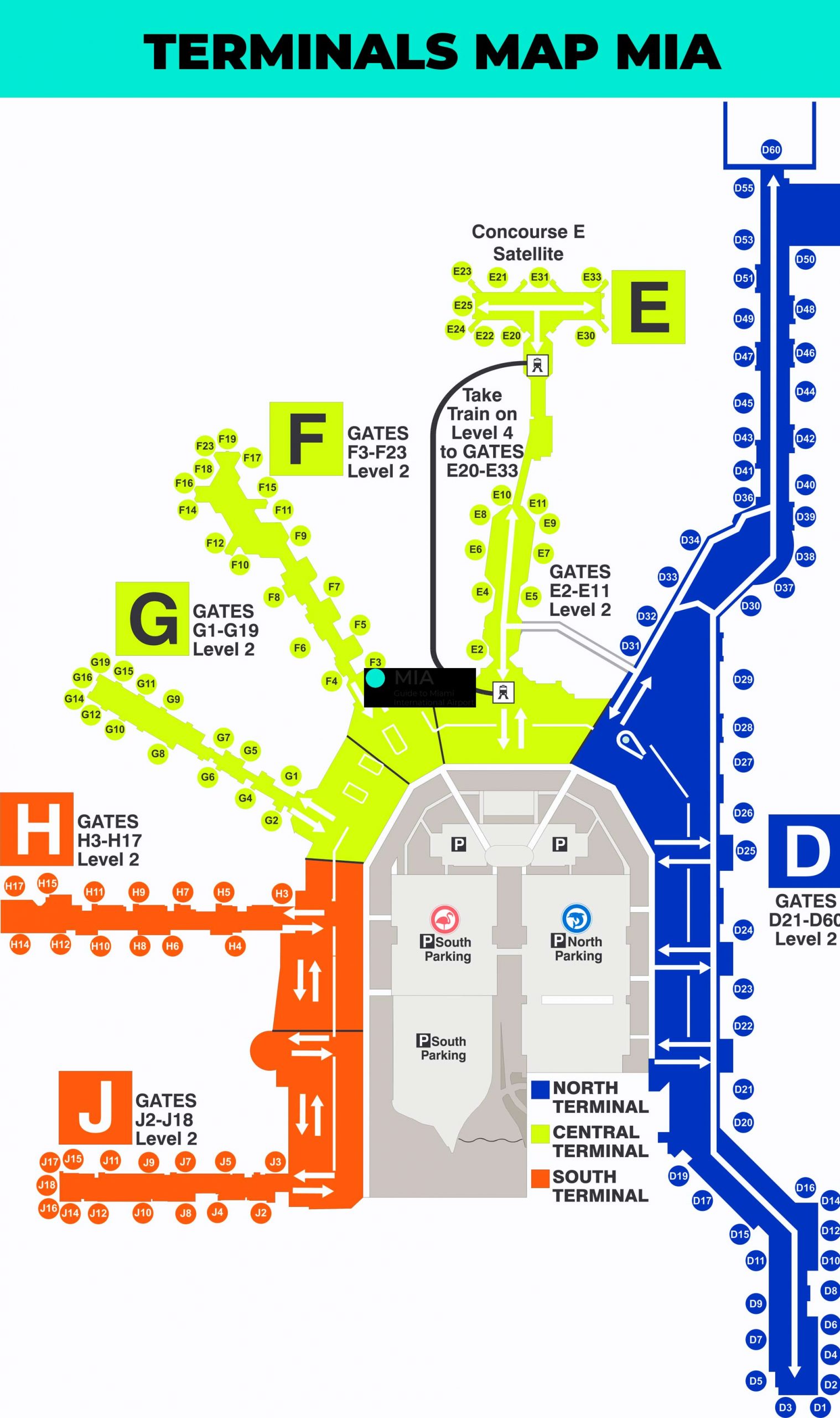 Terminal Map Airport Miami International Airport| Gate Mia