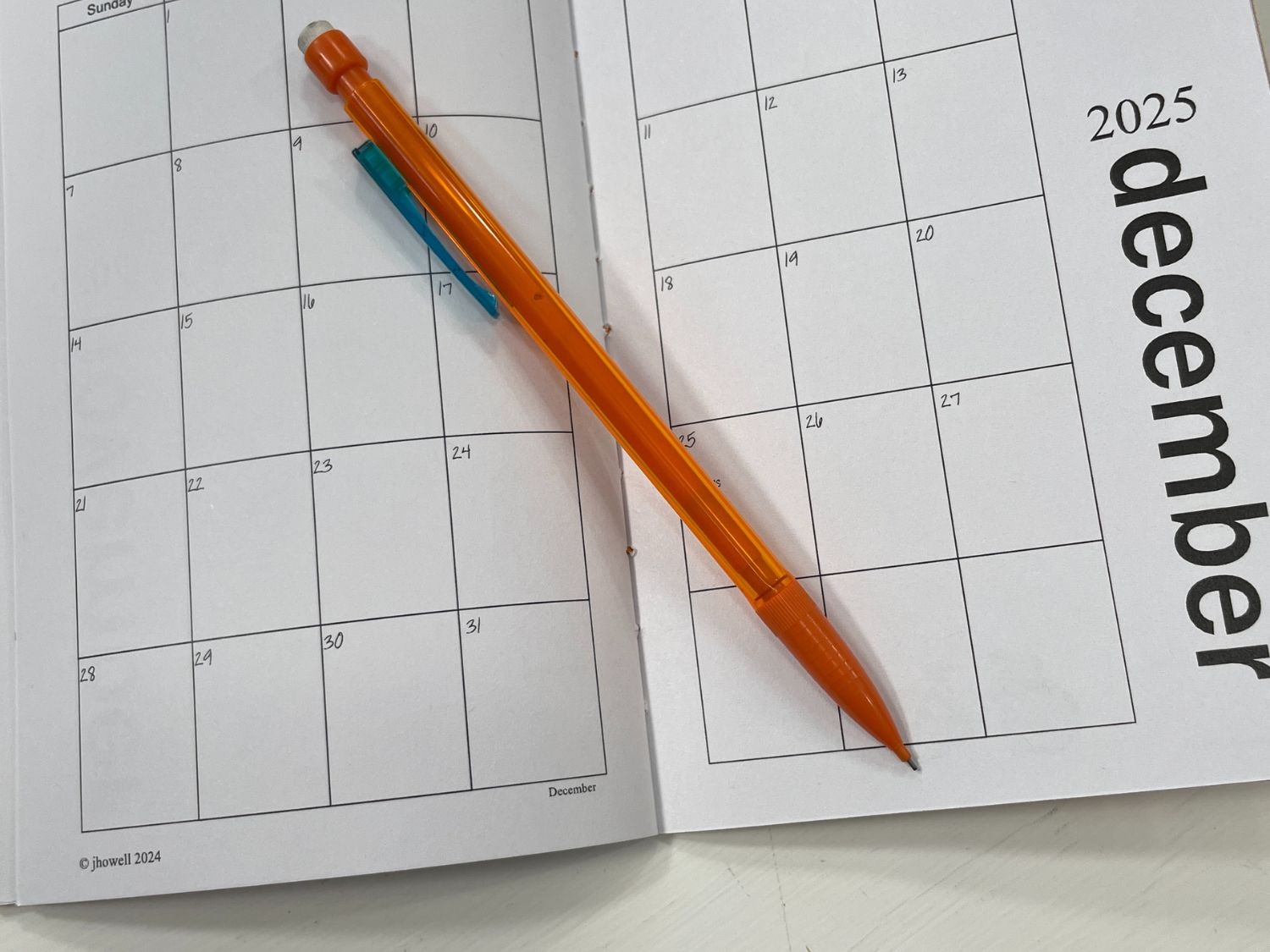 Printable Pocket Calendar 2025 - Mike&#39;s Printables