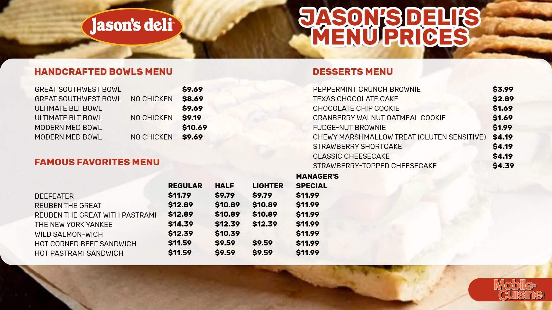 Jason&#39;s Deli Menu Prices + Specialty Diet Items (2024)