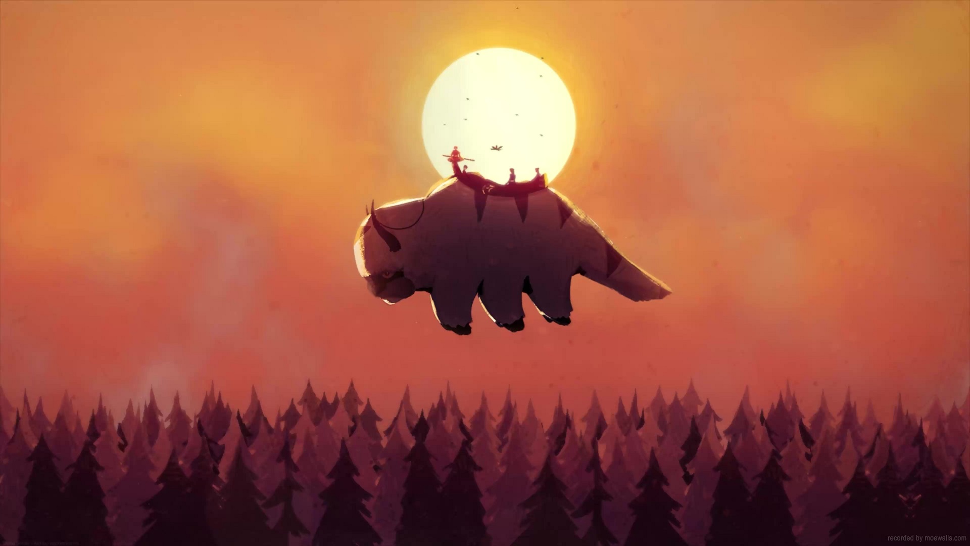 Flying On Appa Avatar: The Last Airbender Live Wallpaper - MoeWalls