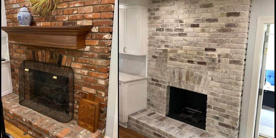 Interior Lime Wash For Brick Fireplaces And Walls - My Three Sons Painting