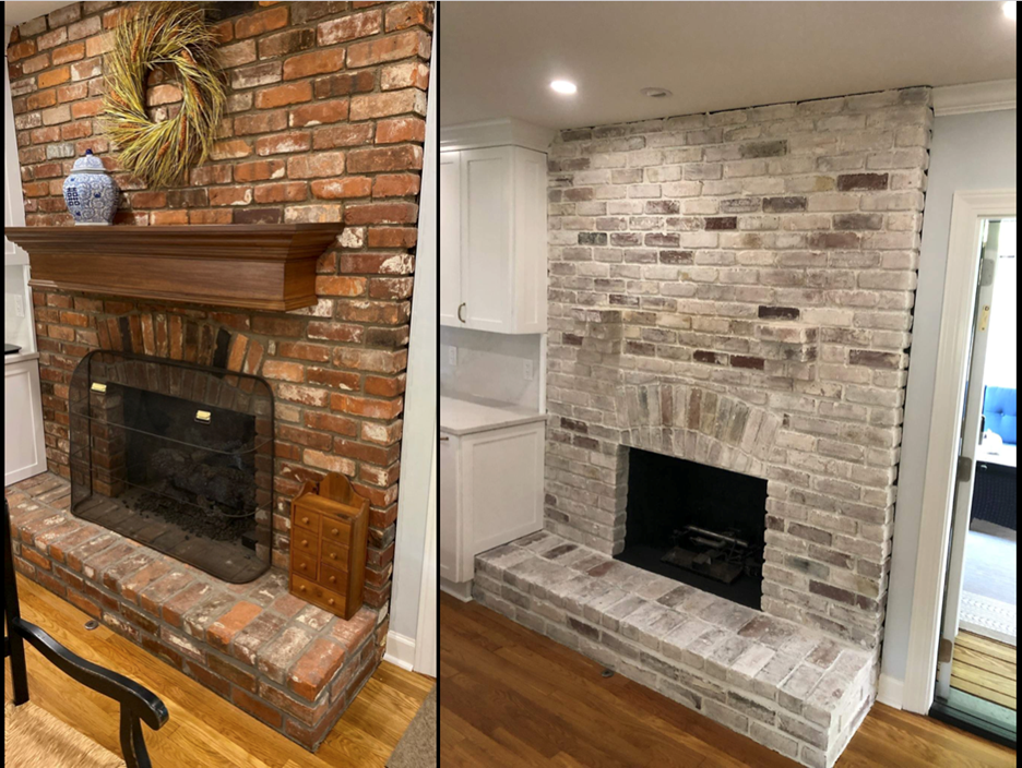 Interior Lime Wash For Brick Fireplaces And Walls - My Three Sons Painting