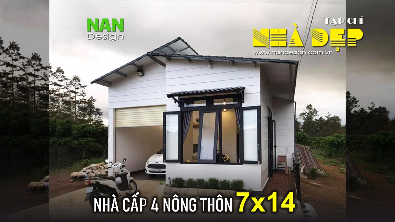 Ngôi Nhà Nhỏ Cấp 4 Nông Thôn 7x14 Với 2 Phòng Ngủ| Nandesign