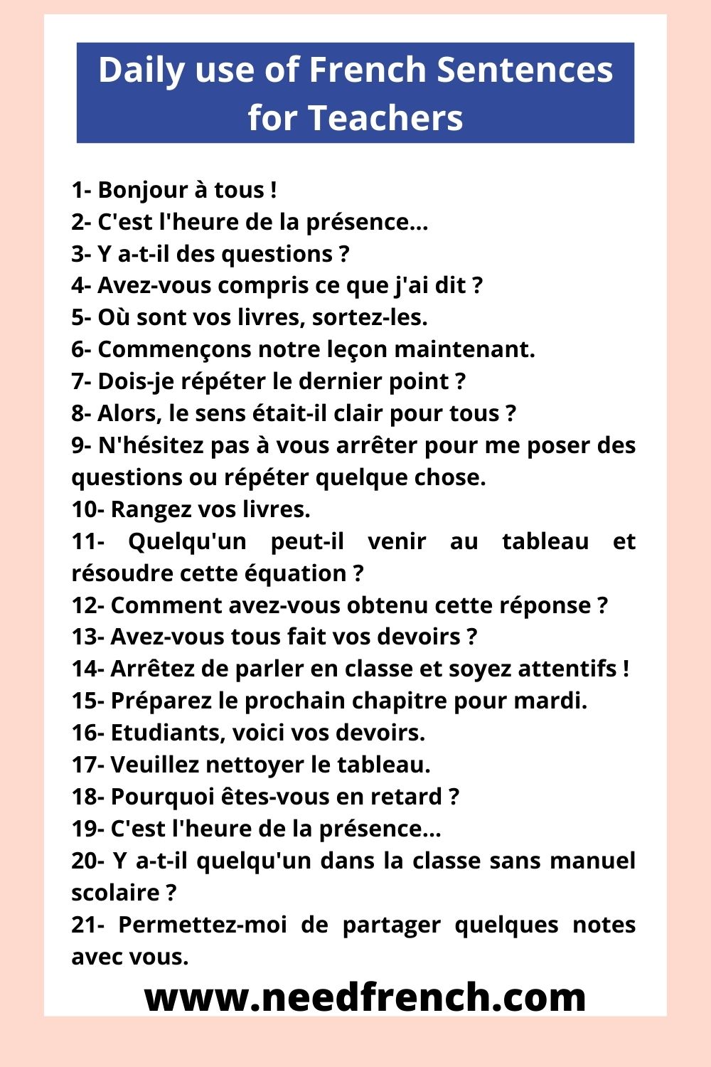 27 Daily Use French Sentences In Home - NeedFrench