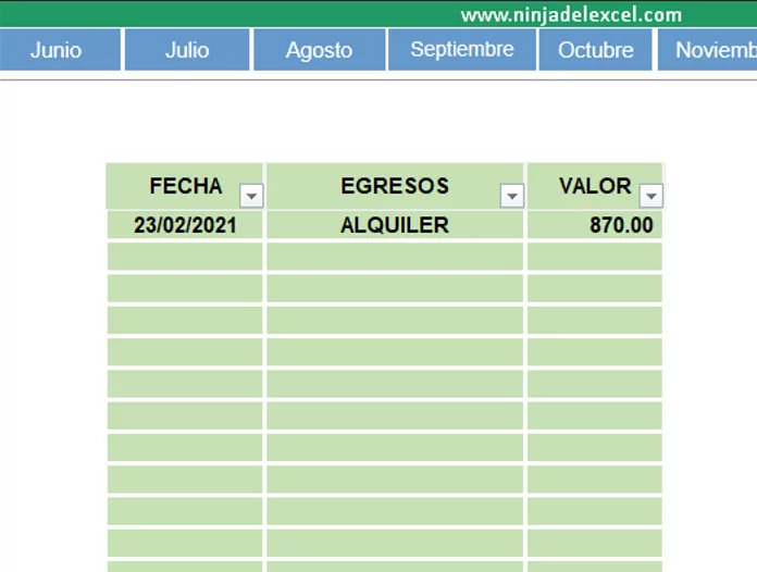 Plantilla De Ingresos Y Egresos Mensuales En Excel - Ninja Del Excel