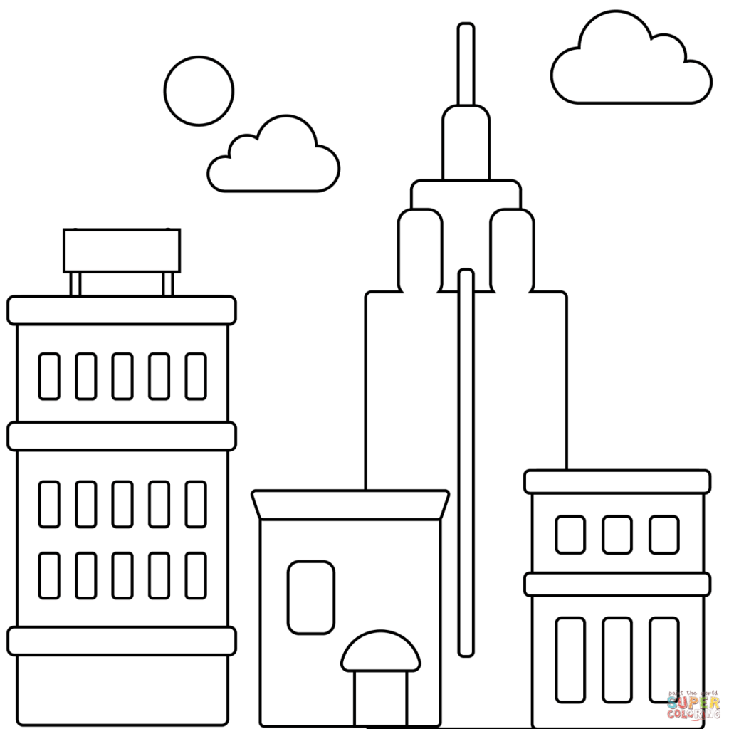 Color Your Own Urban Landscape: The Therapeutic Benefits of a Cityscape Coloring Page - Oh La De