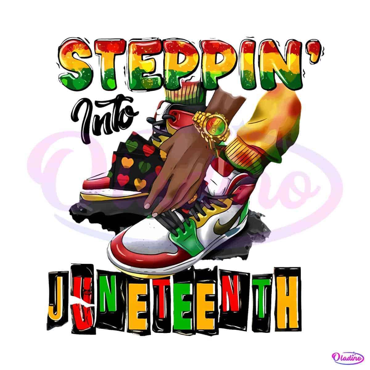 Stepping Into Juneteenth Png Silhouette Sublimation Files