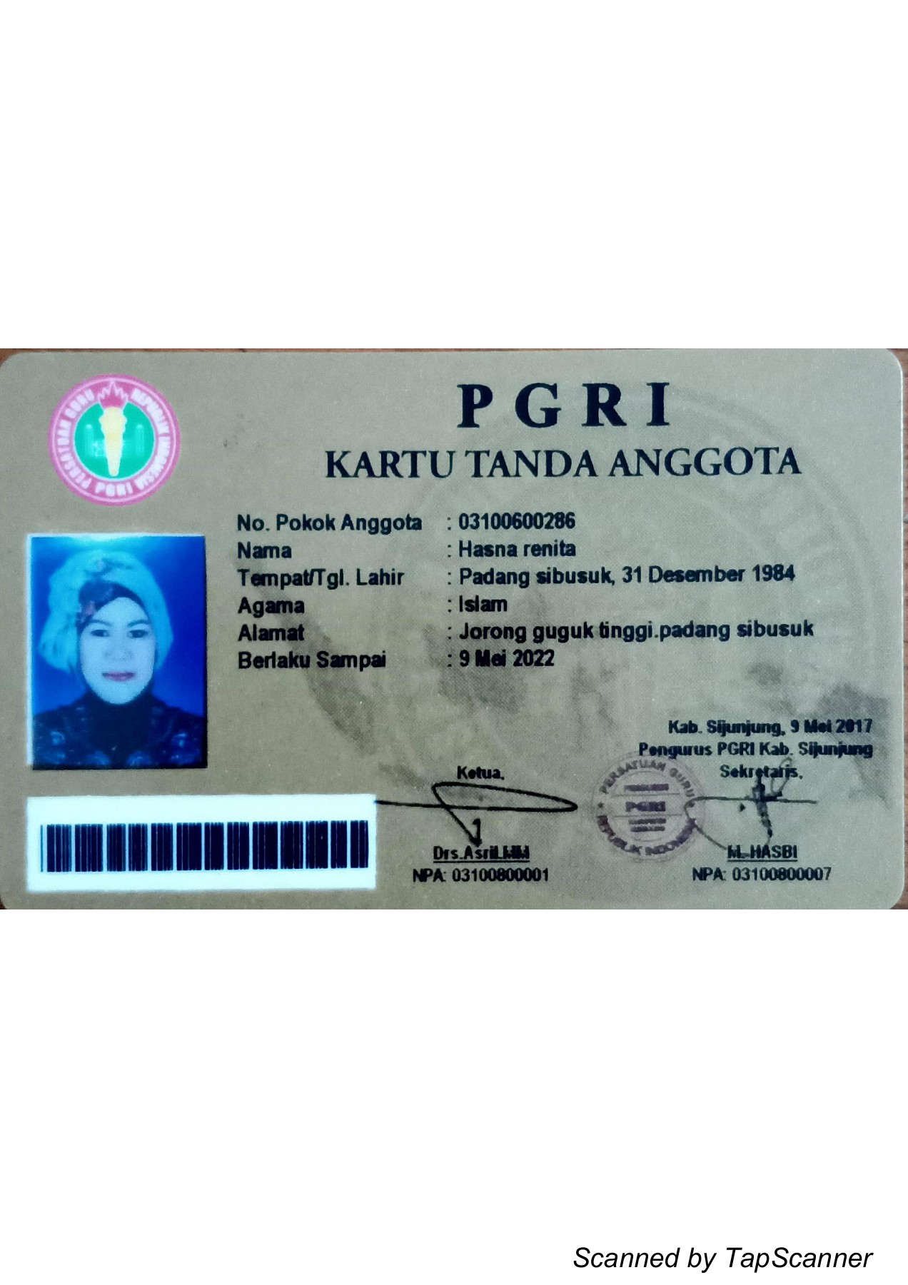 KTA PGRI - Deskiman Zainal - Halaman 1 - 1 | PDF Online | PubHTML5