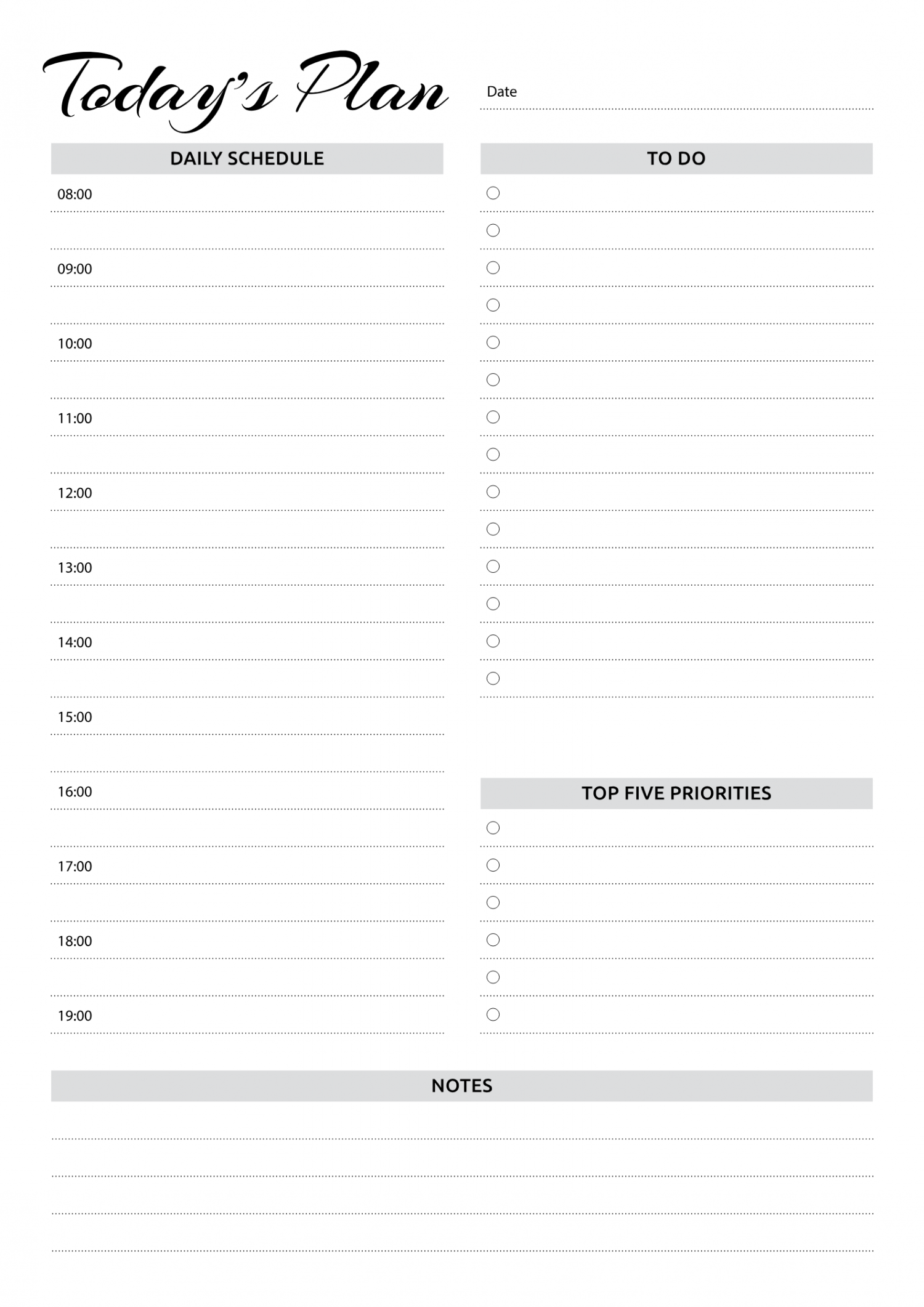Hourly Daily Planner Printable - Customize And Print