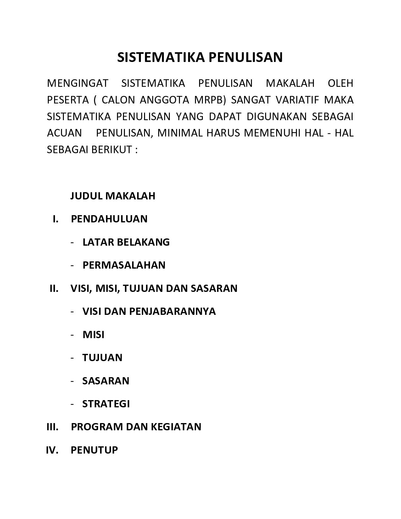24+ Sistematika Penulisan Makalah| Berita Bontang