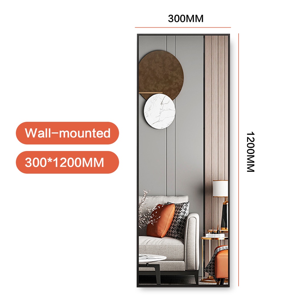 ♝Mirror HD Full-body Mirror Wall-mounted Glass Floor-to-ceiling Mirror Home Thickened Fitting...