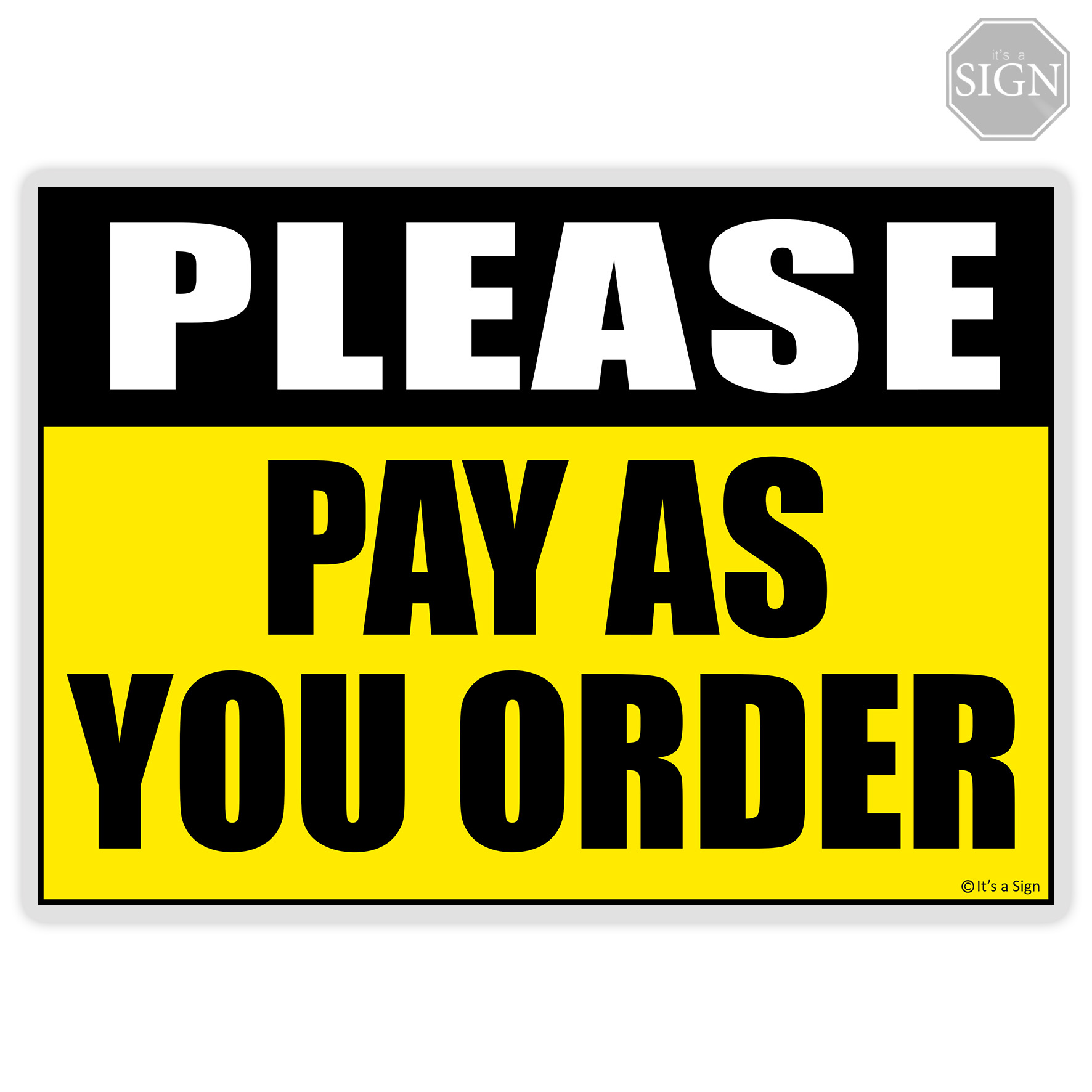 Pay As You Order Sign - Laminated Signage - A4 / A5 Size| Lazada PH