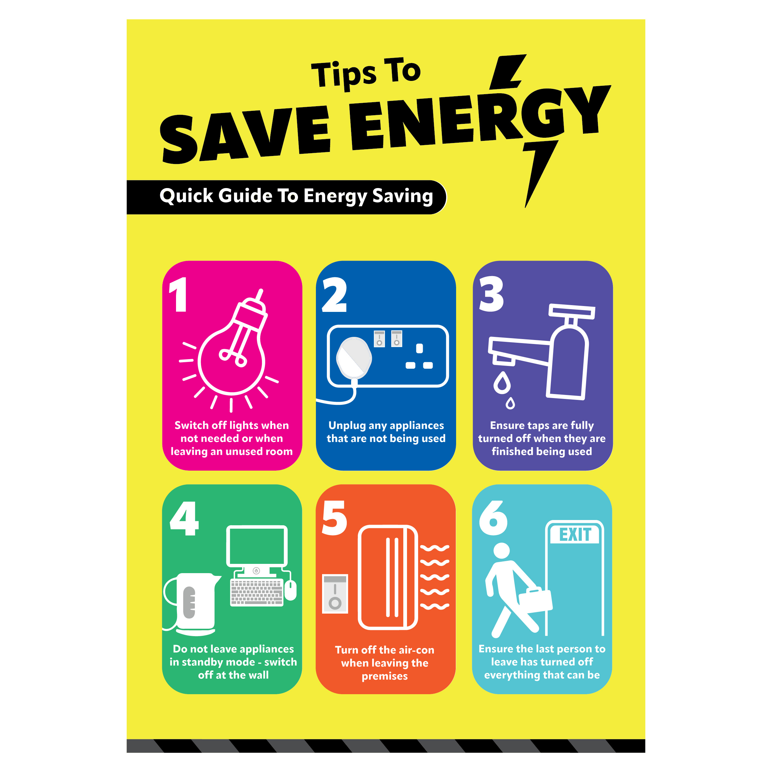 Tips To Save Energy Poster| SafetySigns4Less
