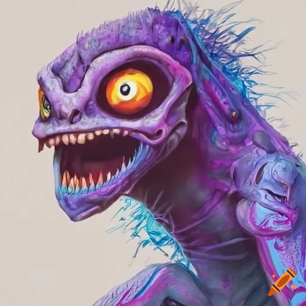 Detailed drawing of a monster