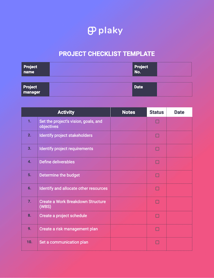 14-Step Project Management Checklist For Staying Organized