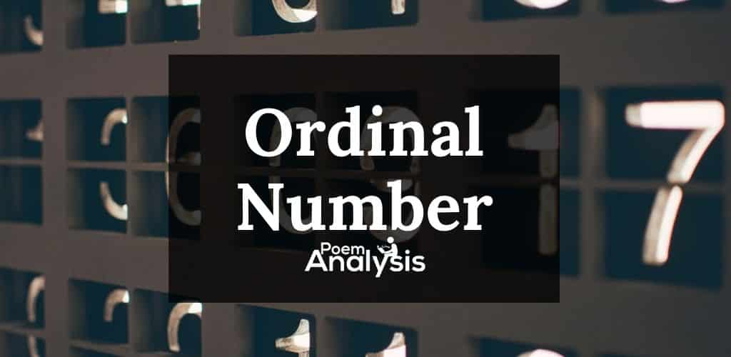 Ordinal Number - Definition And Literary Examples - Poem Analysis