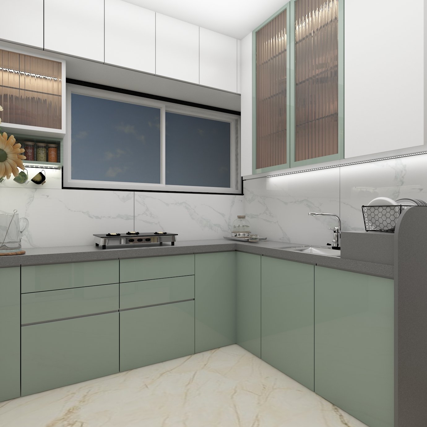 Modular Kitchen 3d View » Portfolio Zeel Project
