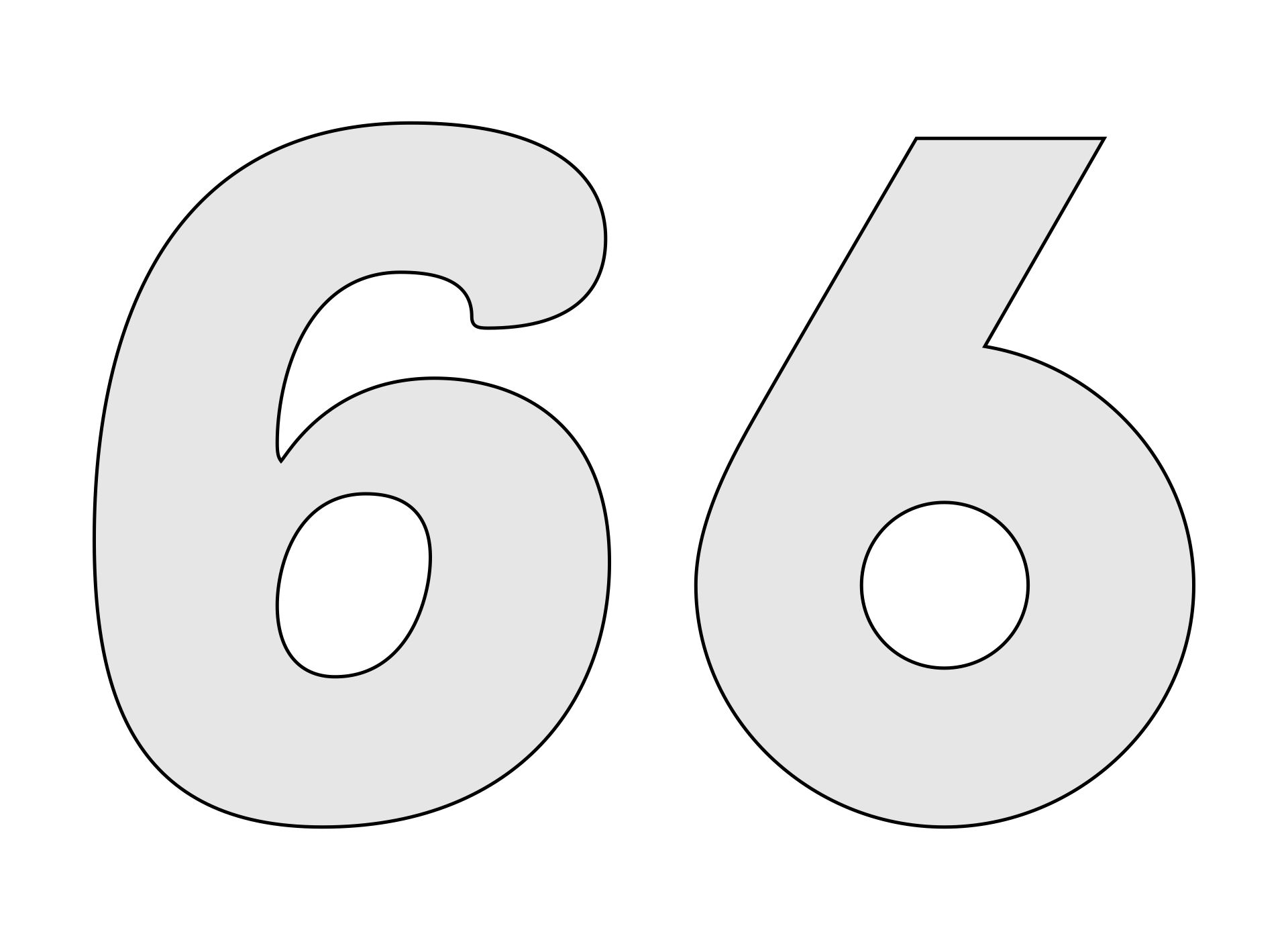 Printable Large Number 6 - Printable JD