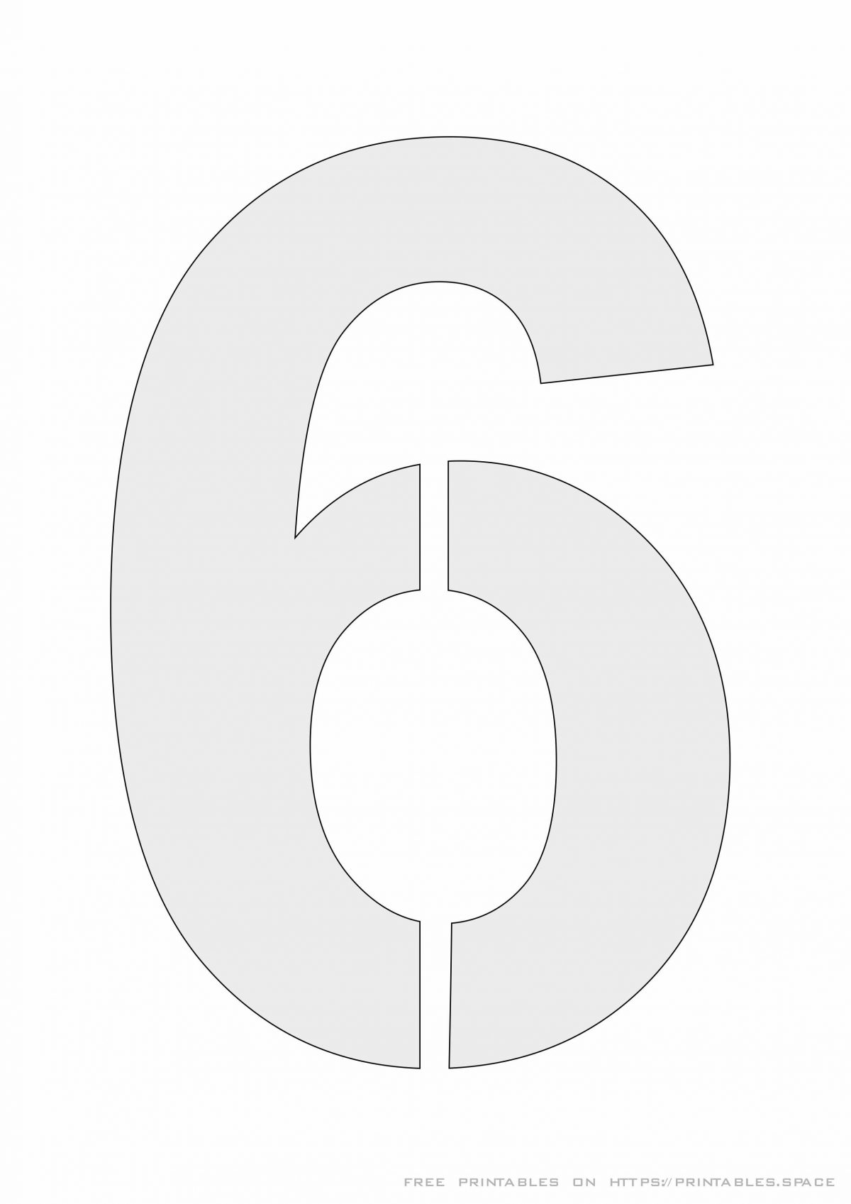 Printable Number 6 Outline