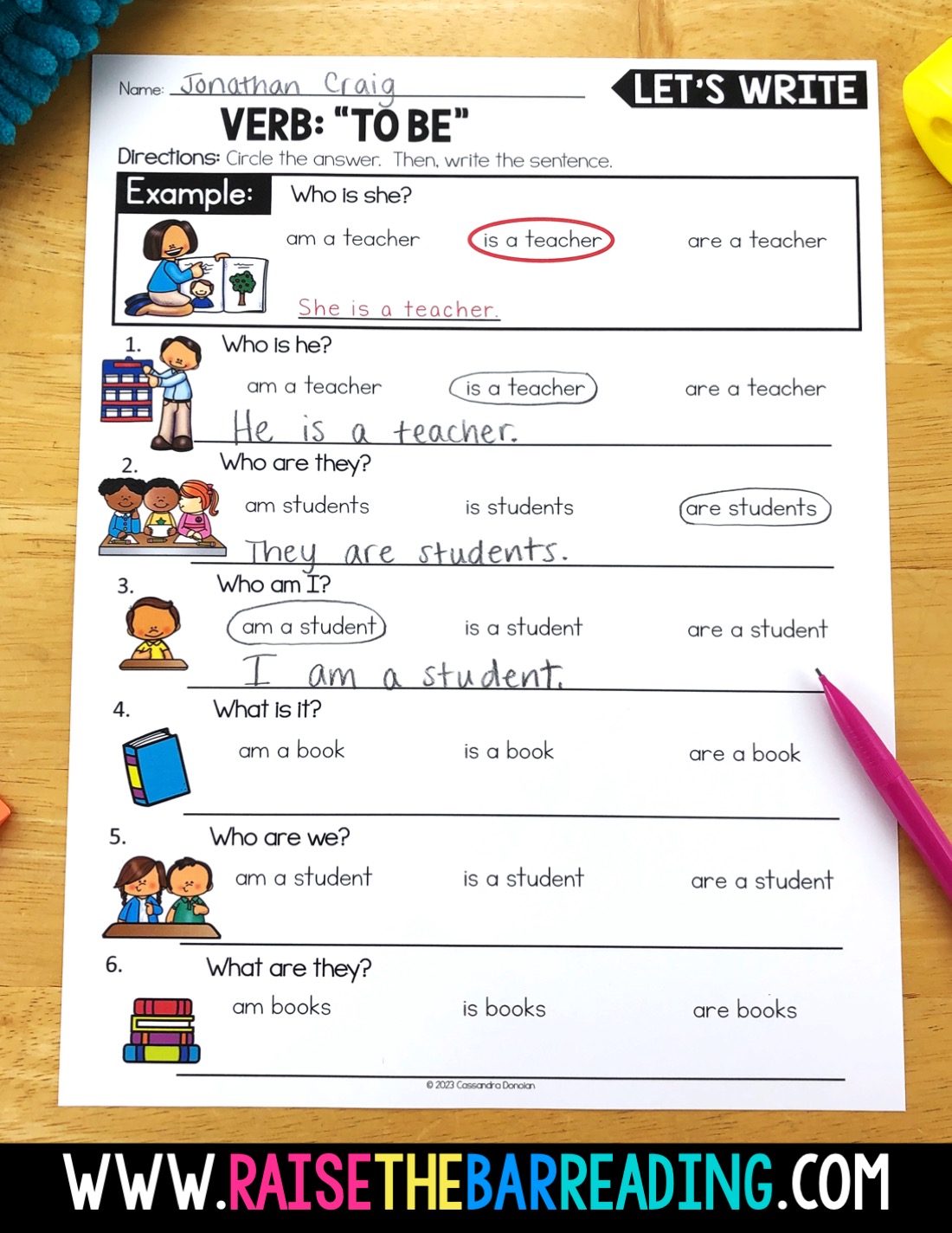 ESL Beginner Worksheets To Be - Raise The Bar Reading