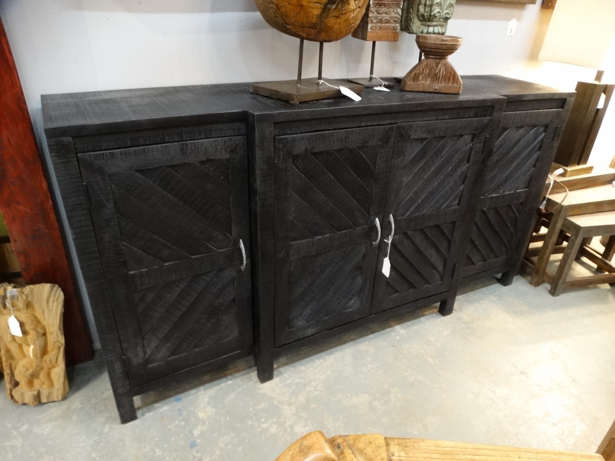 Black Sideboard Cupboard, Four Door Sideboard Cabinet