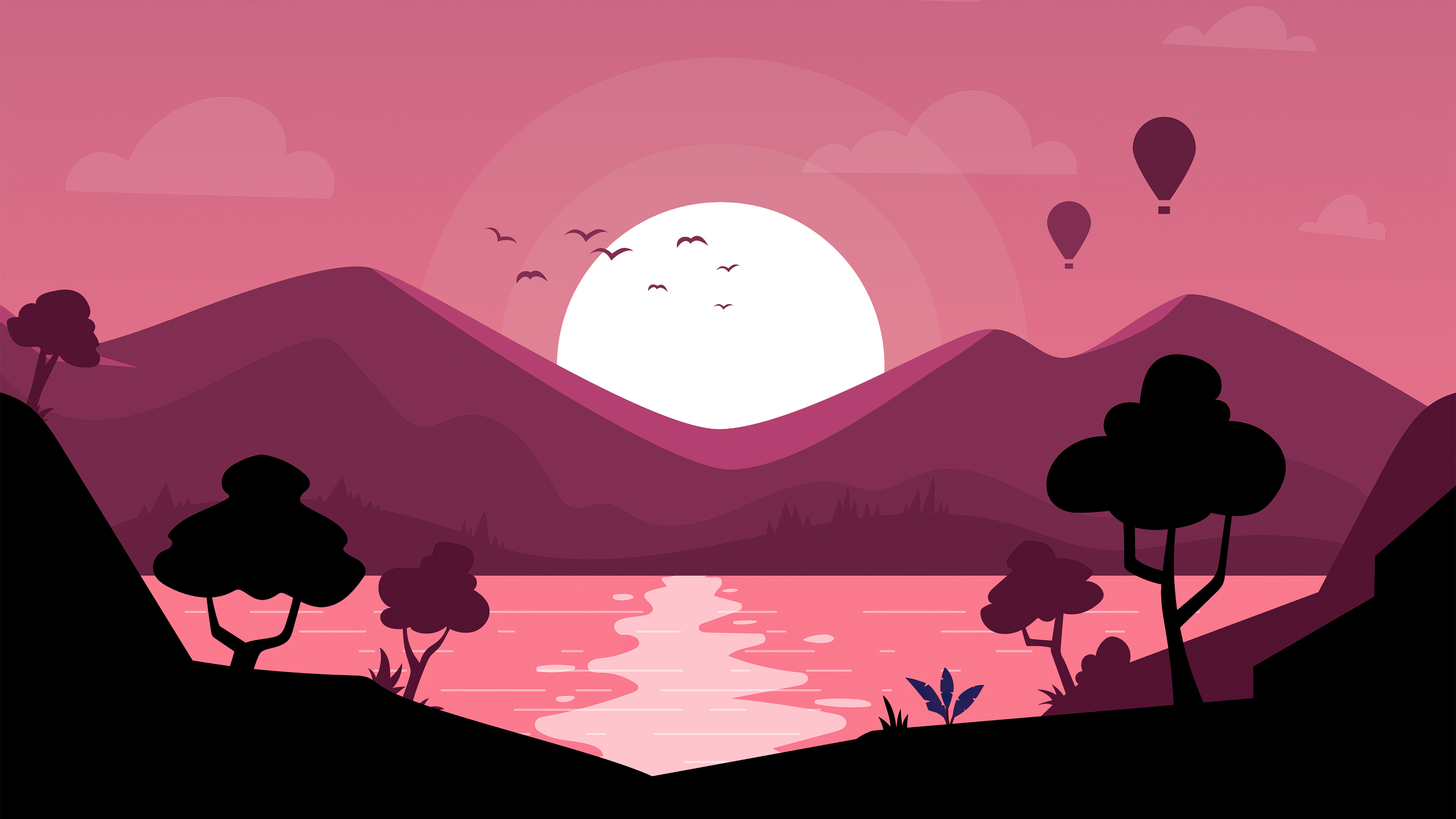 Artistic Sunrise 4K, Landscape, Minimalist, HD Wallpaper | Rare Gallery