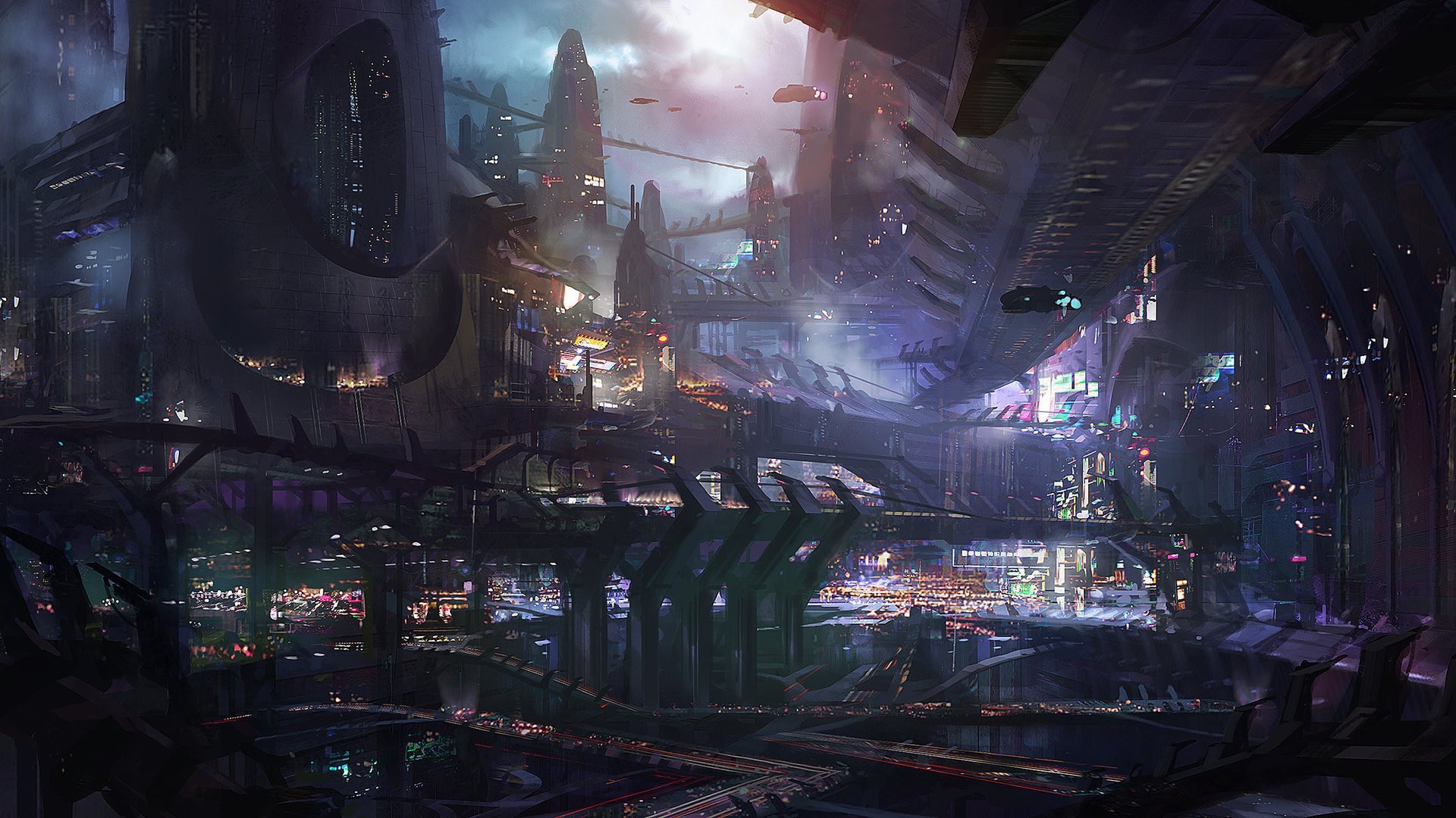 Futuristic City, Digital Art, Space, City, Artwork, Science Fiction, Futuristic, Concept Art...