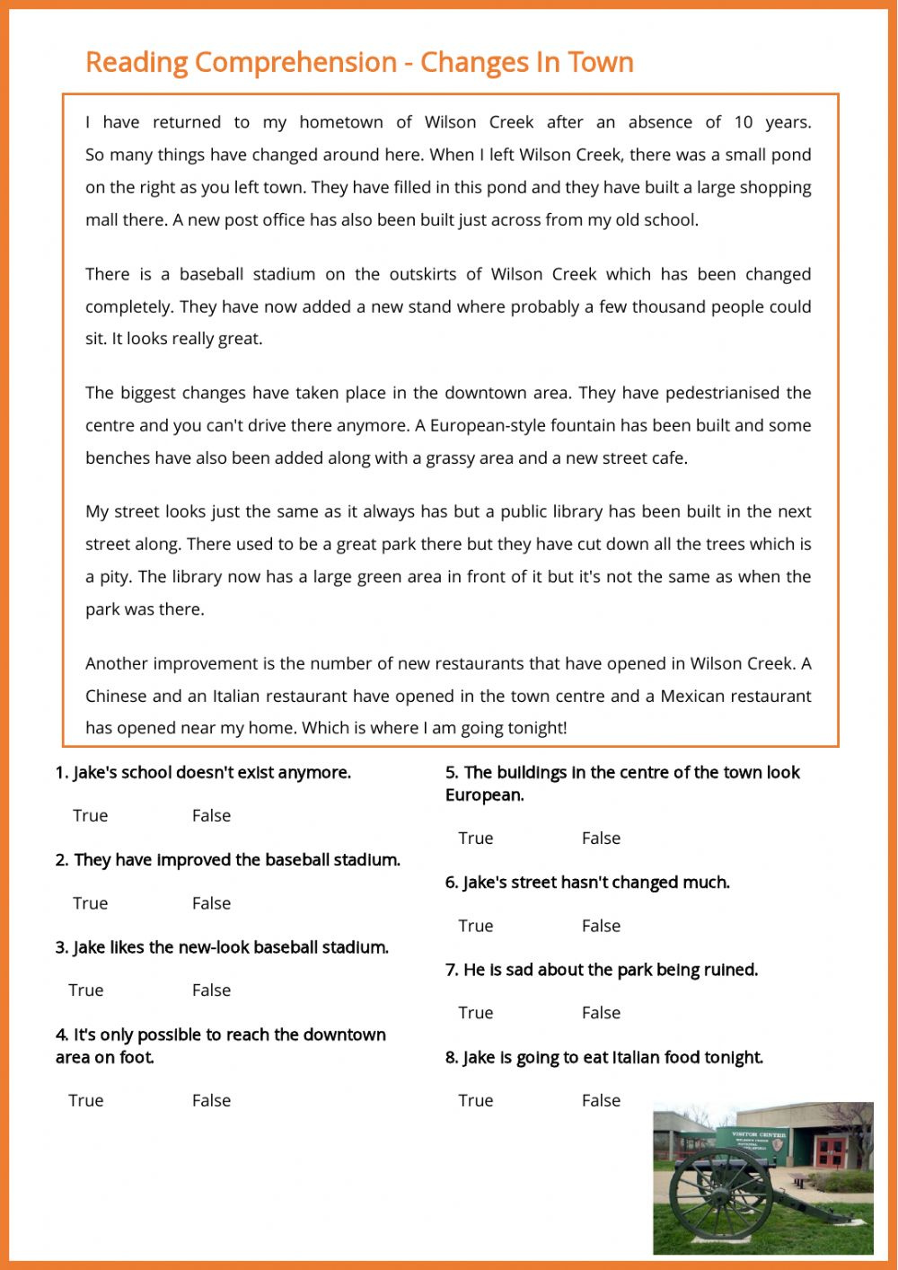 Reading Comprehension Exercises B1 | Reading Comprehension Worksheets