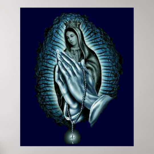 Purple Prayer Blessed Virgin Mary Print| Zazzle.com