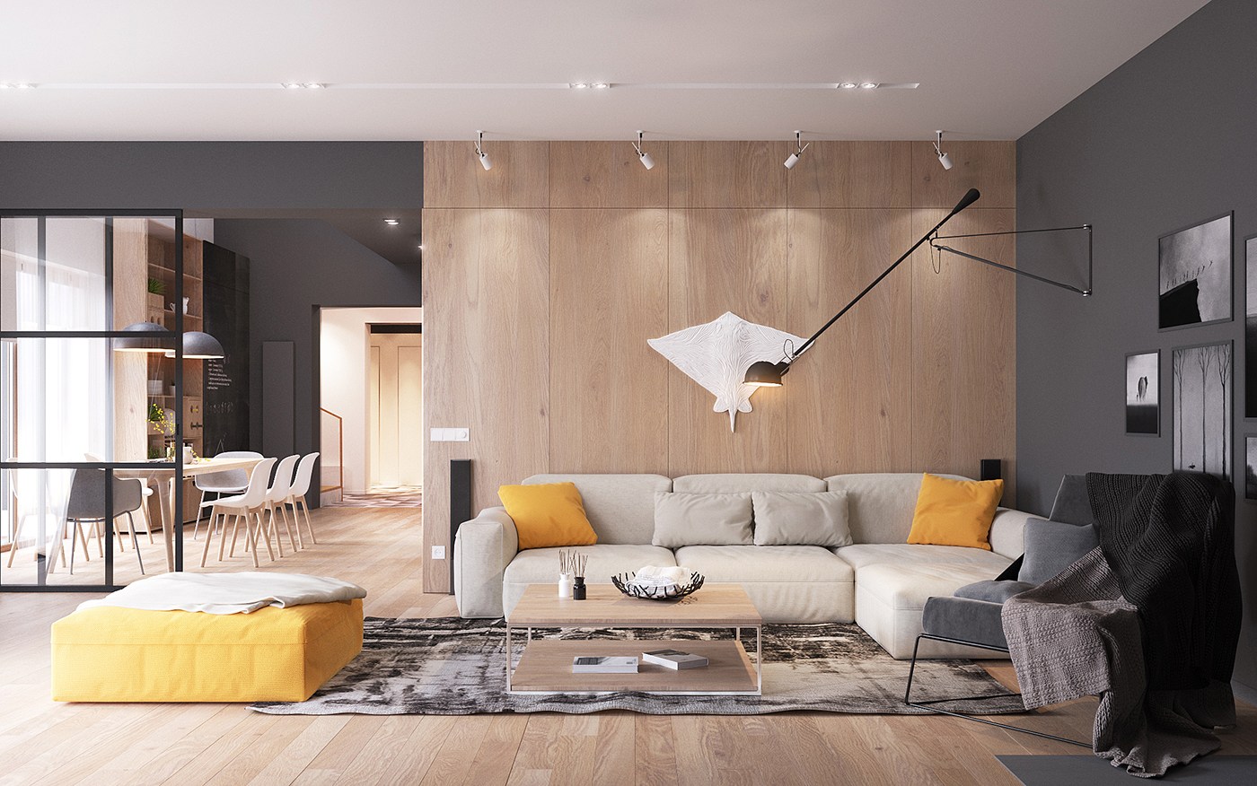 Fascinating Scandinavian Living Room Designs Combined With Wooden Accents - RooHome