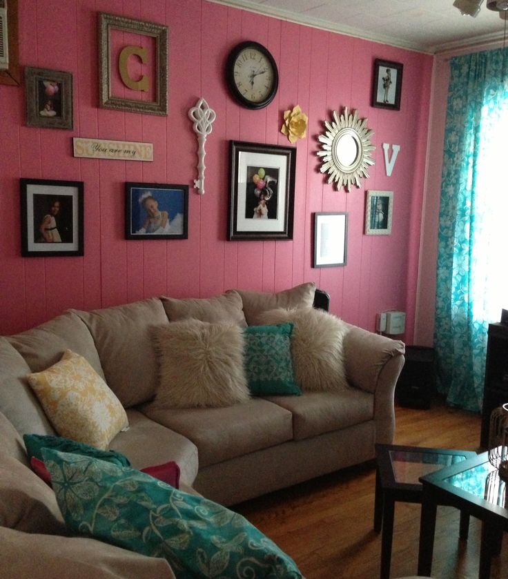 Pink and Teal living room, gallery wall | Decor | Pinterest | Pink, Teal and Galleries