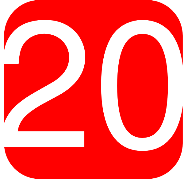 Images Of Number 20| Red, Rounded, Square With Number 20 Clip Art| NUMBERS| Pinterest| Clip...