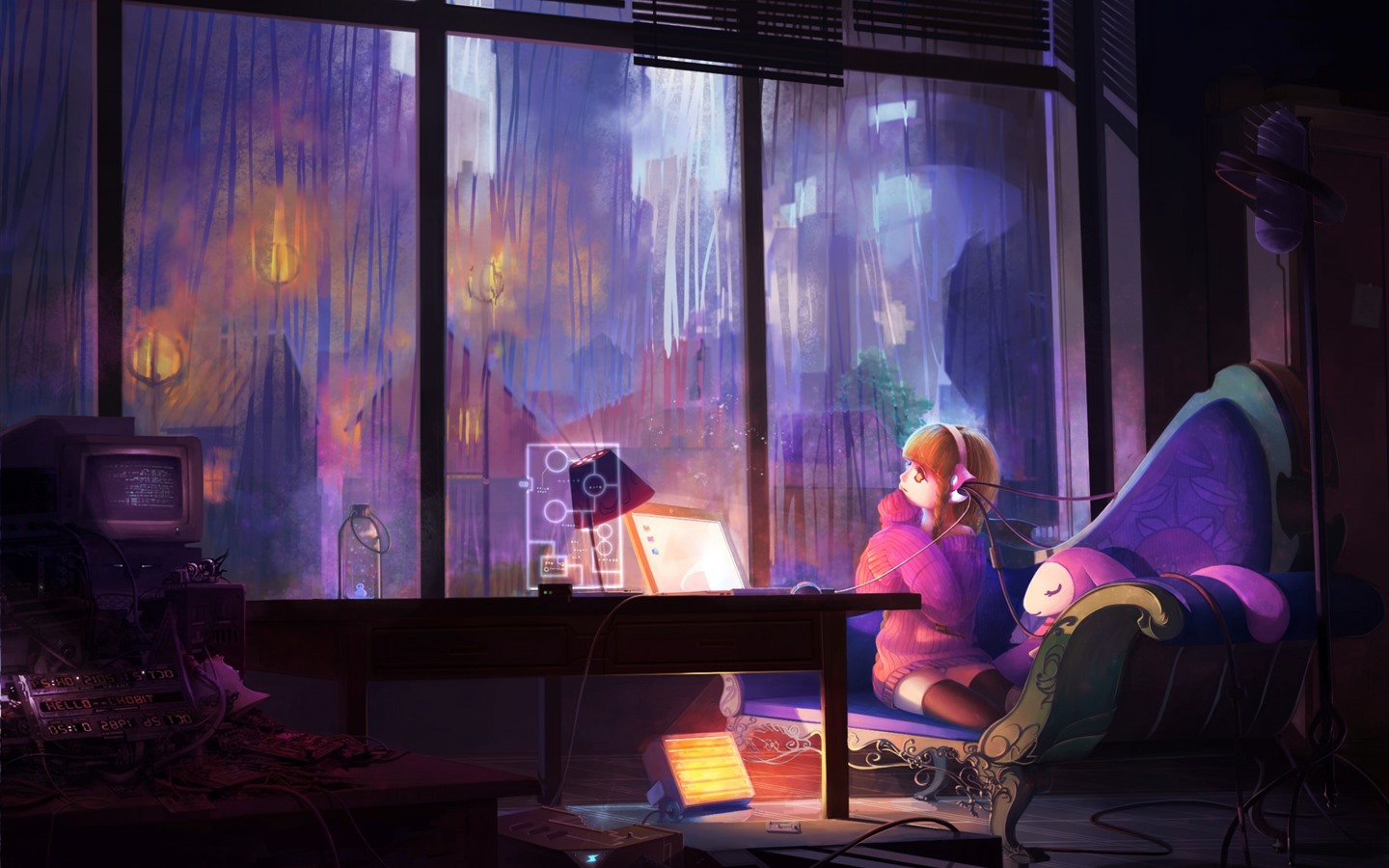 Wallpaper Anime Girl, Notebook, Window, Room 1920x1440 Picture, Image