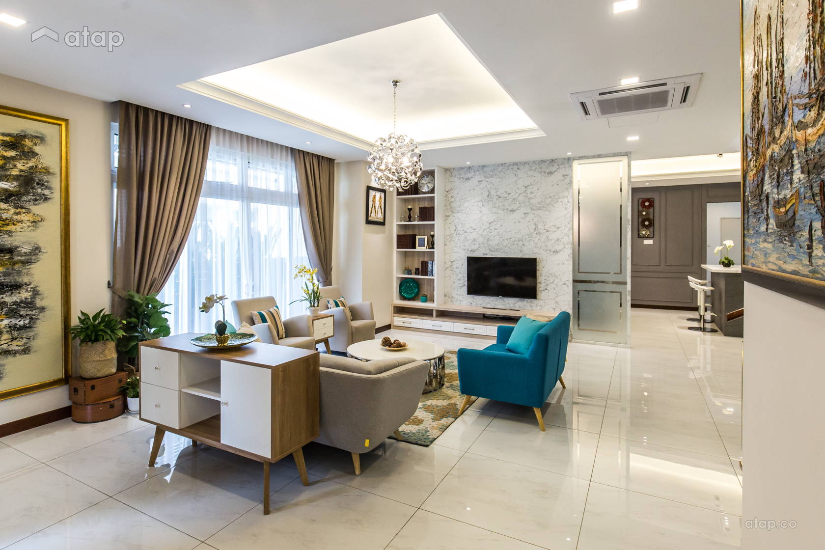 Classic Contemporary Family Room Living Room bungalow design ideas & photos Malaysia | Atap.co
