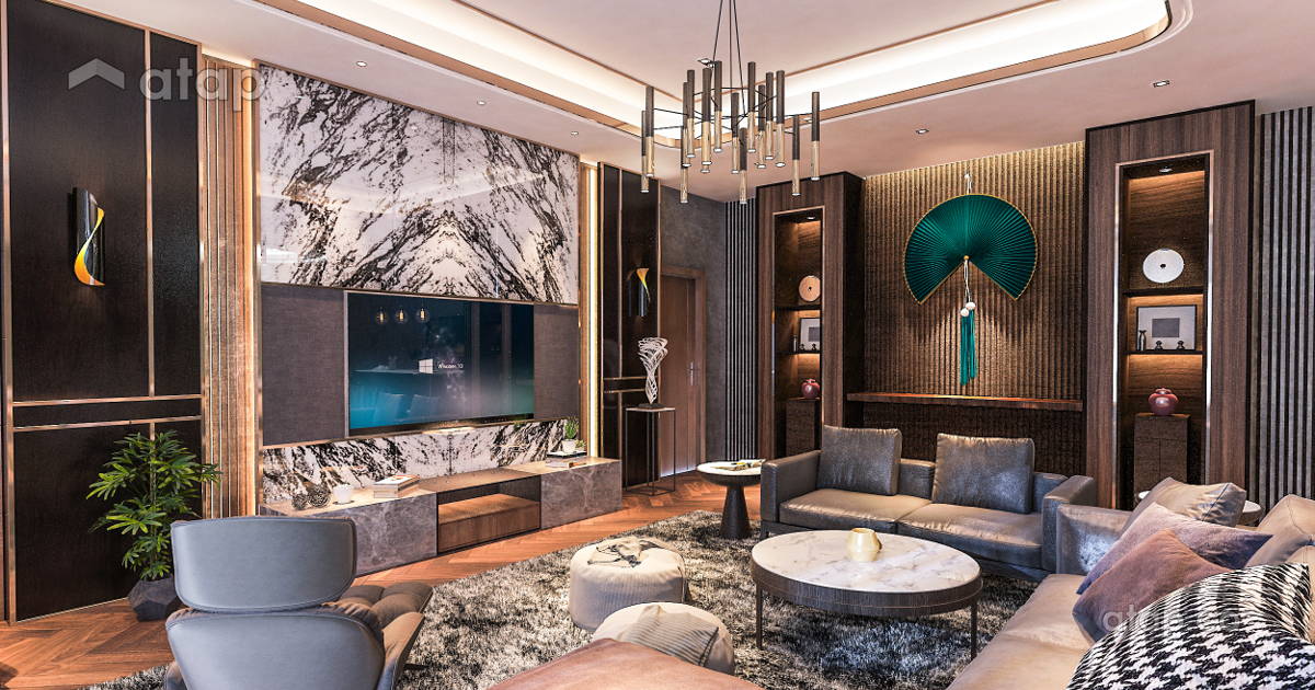 Classic Modern Living Room bungalow design ideas & photos Malaysia | Atap.co