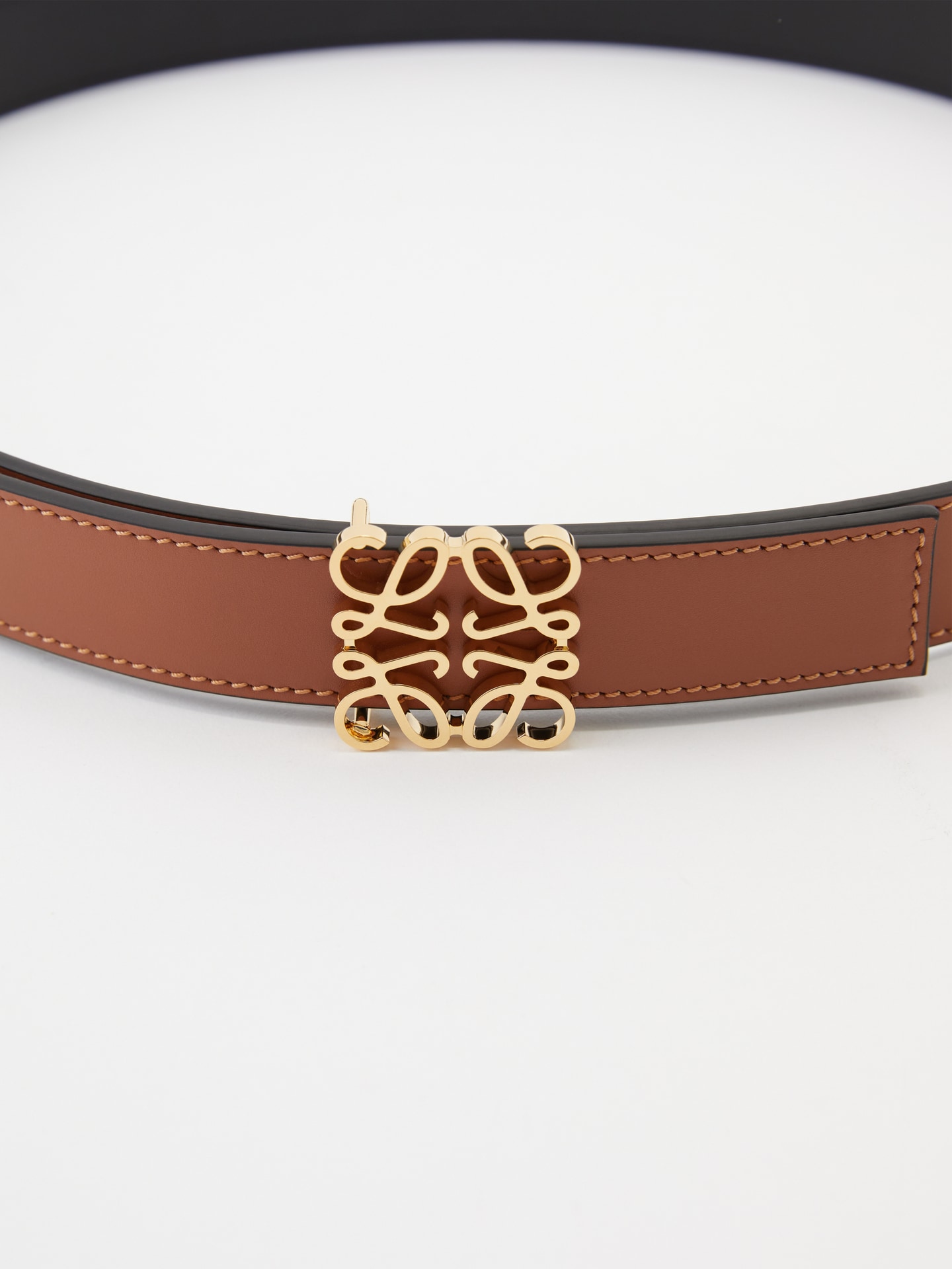 LOEWE Reversible Belt With Anagram Tan On UNGER.DE