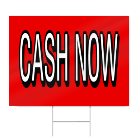Cash Now Block Letters Sign| SignsToYou.com