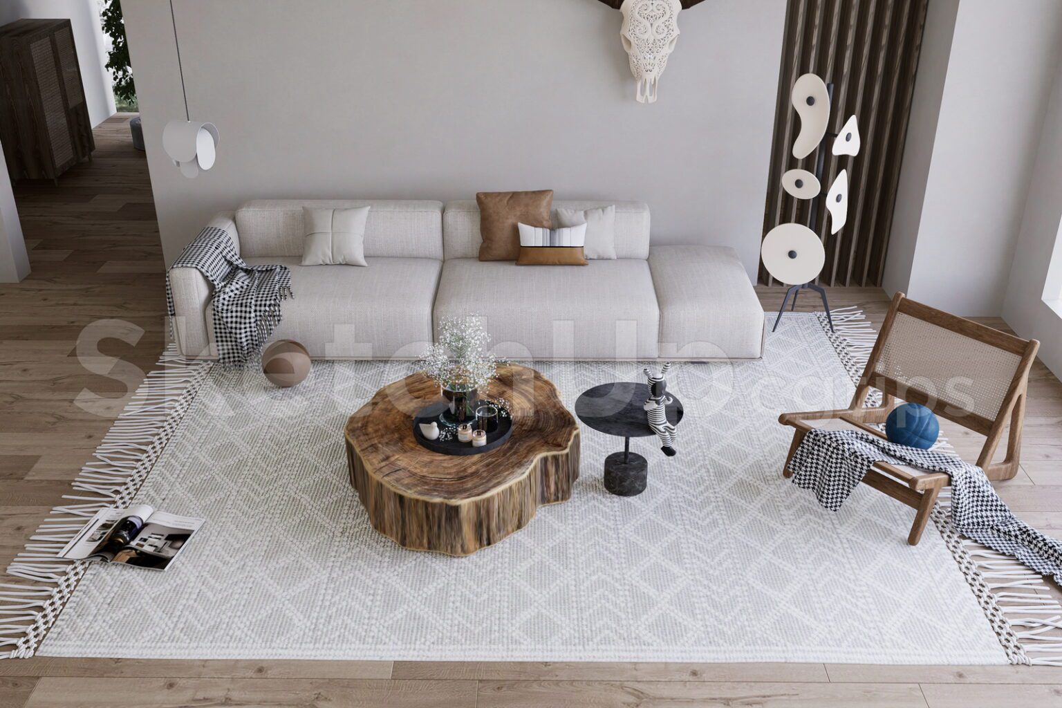 12231. Sketchup Living Room Interior Model Download