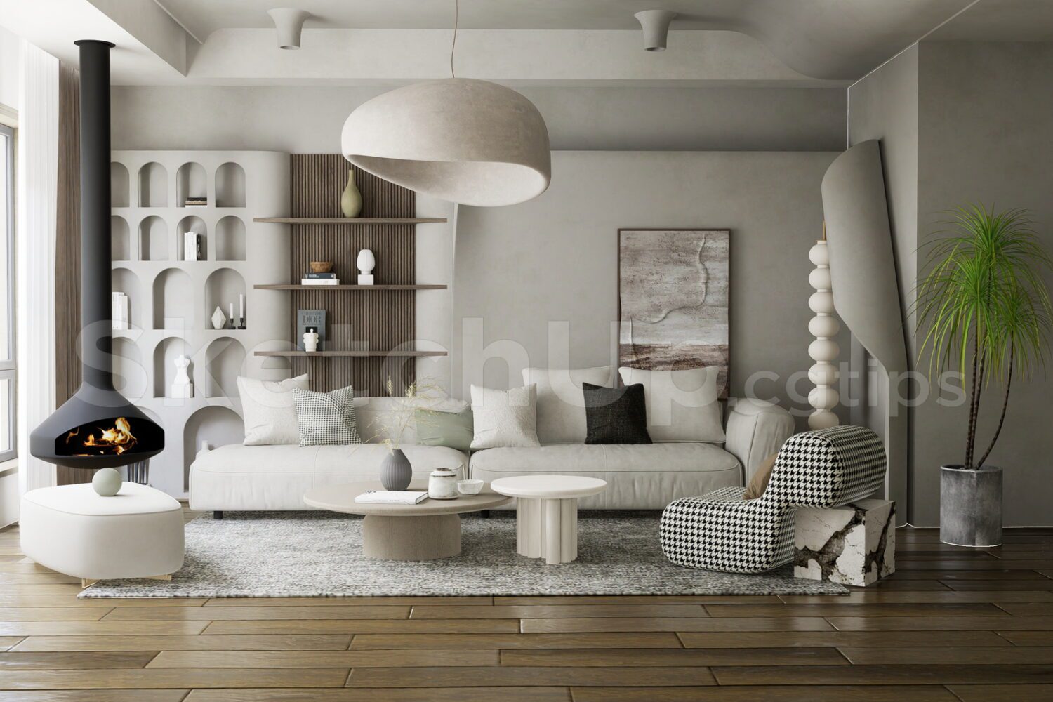 12491. Sketchup Living Room Interior Model Download
